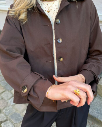 Say Ina Copenhagen Trenchcoat Louisa Short Chocolate Brown