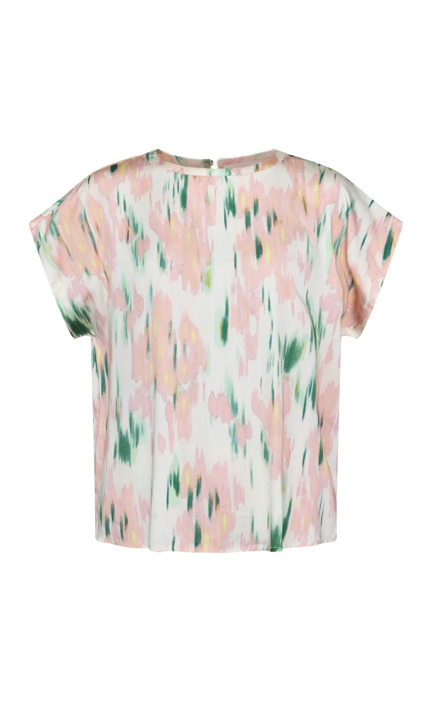 Sisters Point Top Emily-ss Green   Coral Graphic