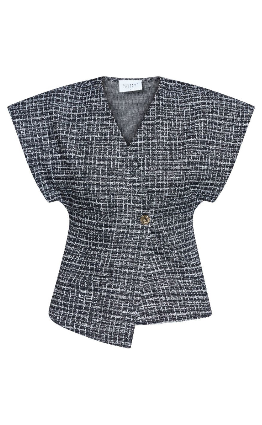 Sisters Point Vest Evela-ve Black Check