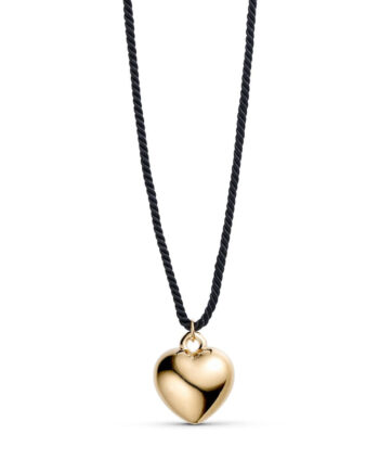Smykkeli Copenhagen Halskæde Gold Heart Black