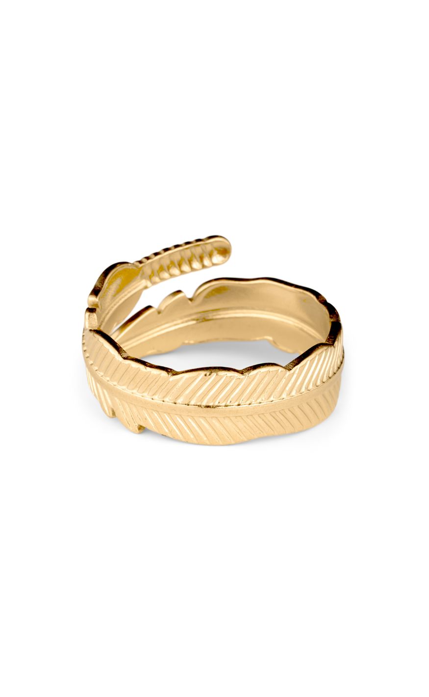 Smykkeli Copenhagen Ring Leaf Gold Colour