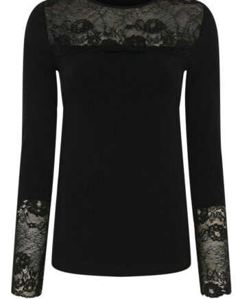 Tim   Simonsen Bluse Nancy Lacechest Black