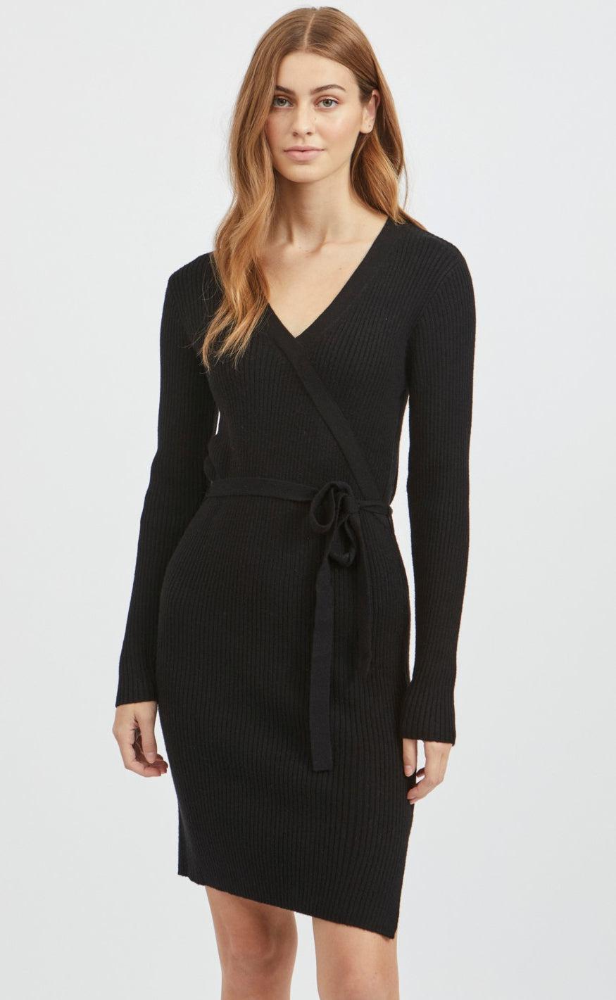 Vila Kjole Wrap Ril Black