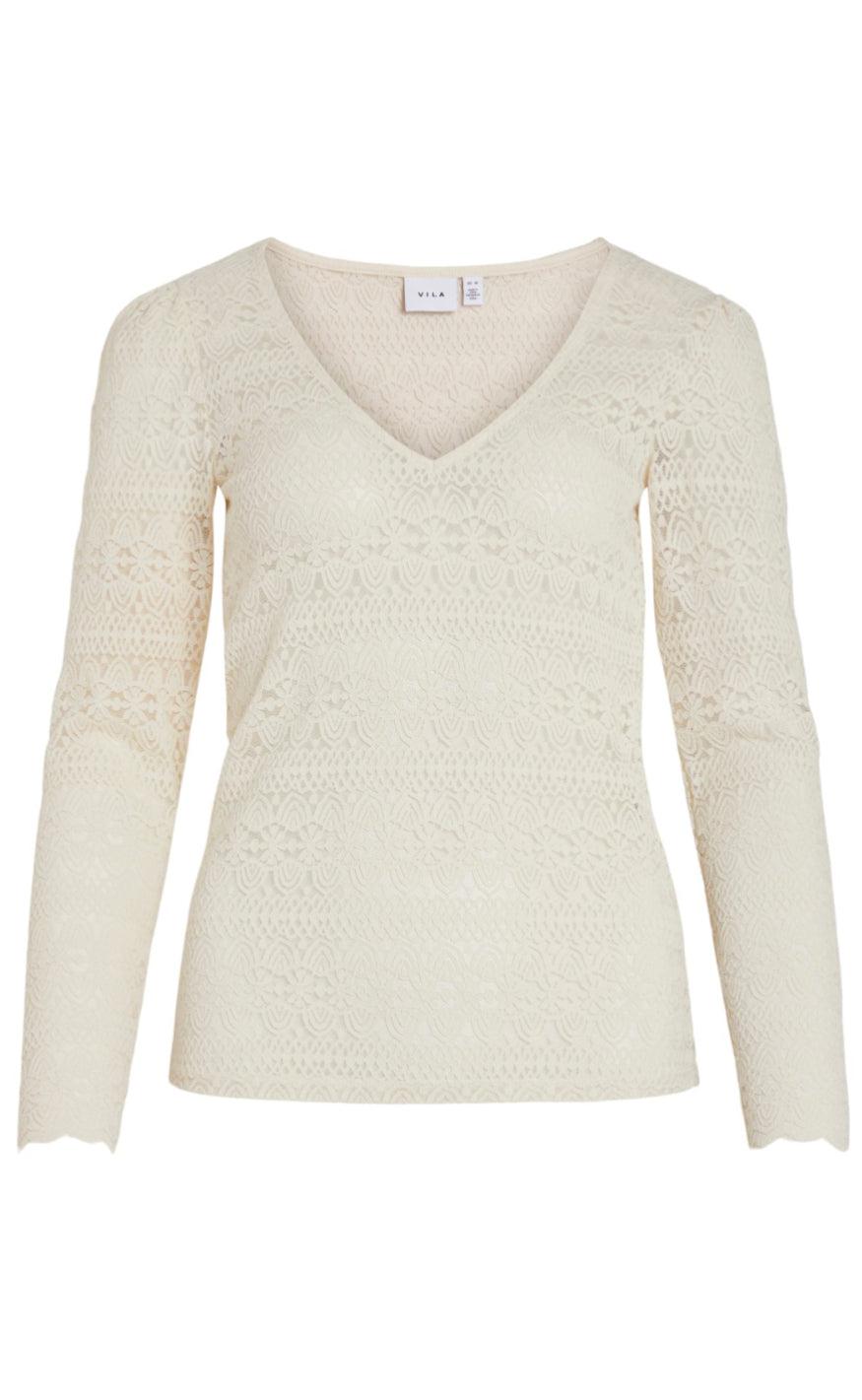 Vila Top Chikka Lace Birch