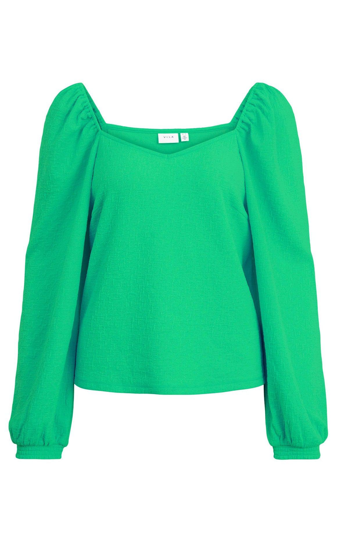 Vila Top Cotin Square Neck Jelly Bean