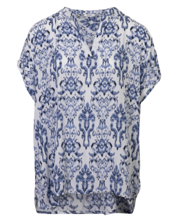 Zbyz Dame Kortærmet Bluse Blue Combo 46 48