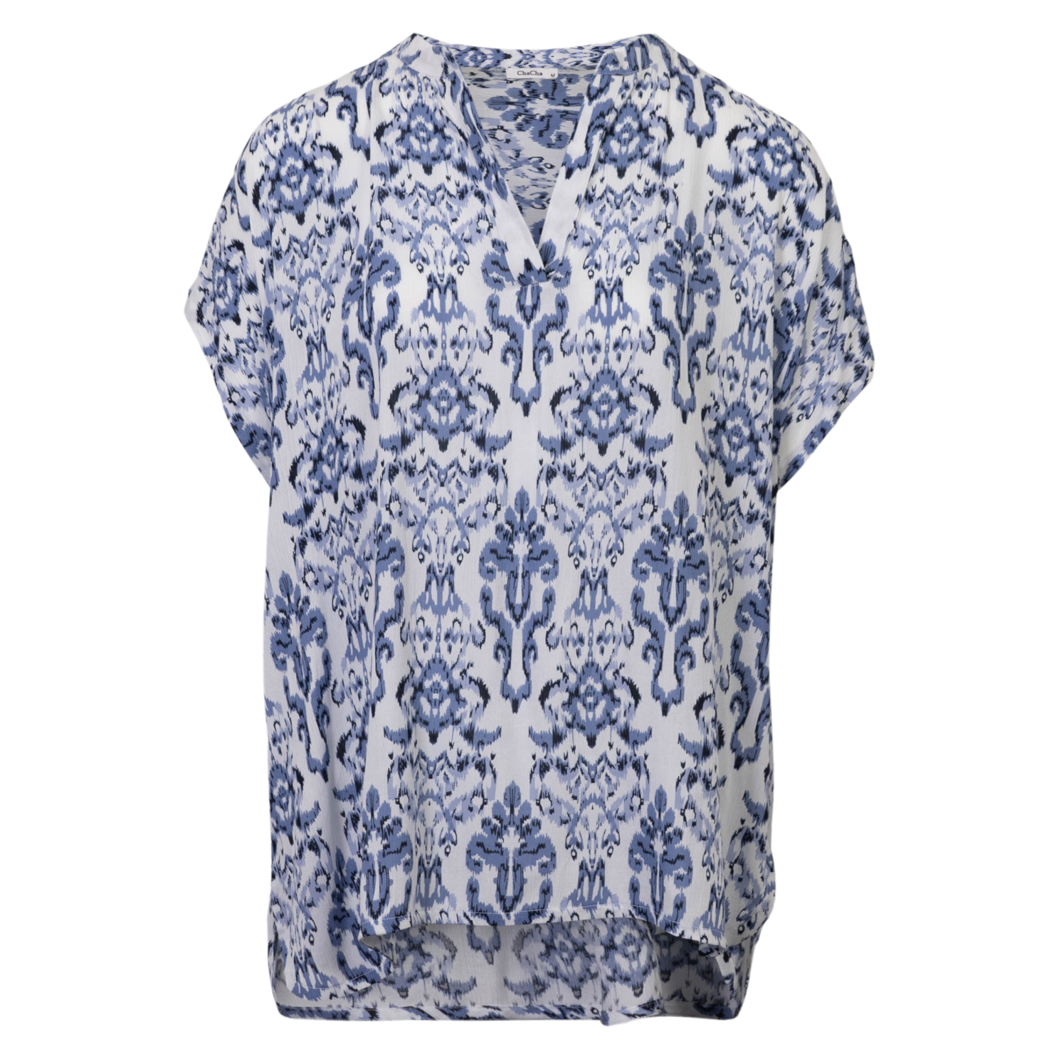 Zbyz Dame Kortærmet Bluse Blue Combo 46 48