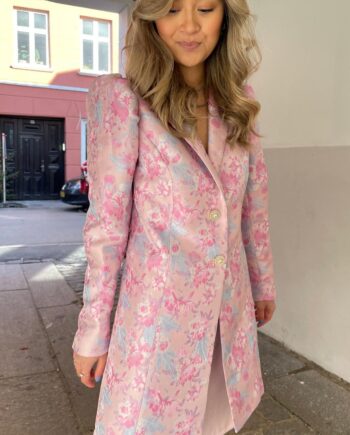 -view Celebration Blazer Carly Jacquard Rose Pattern