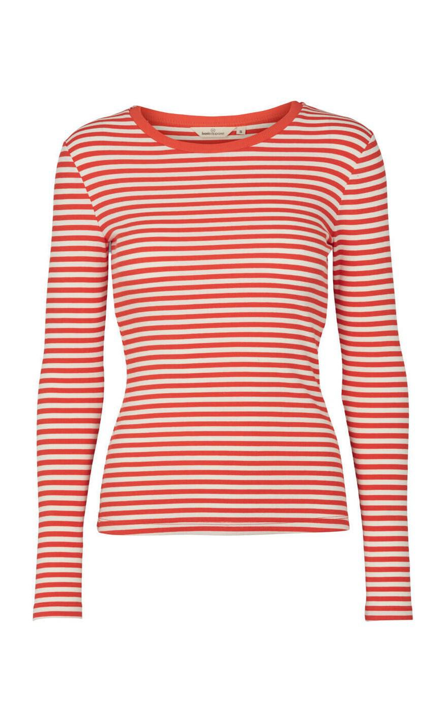 Basic Apparel Bluse Ludmilla Spicy Orange Whisper White