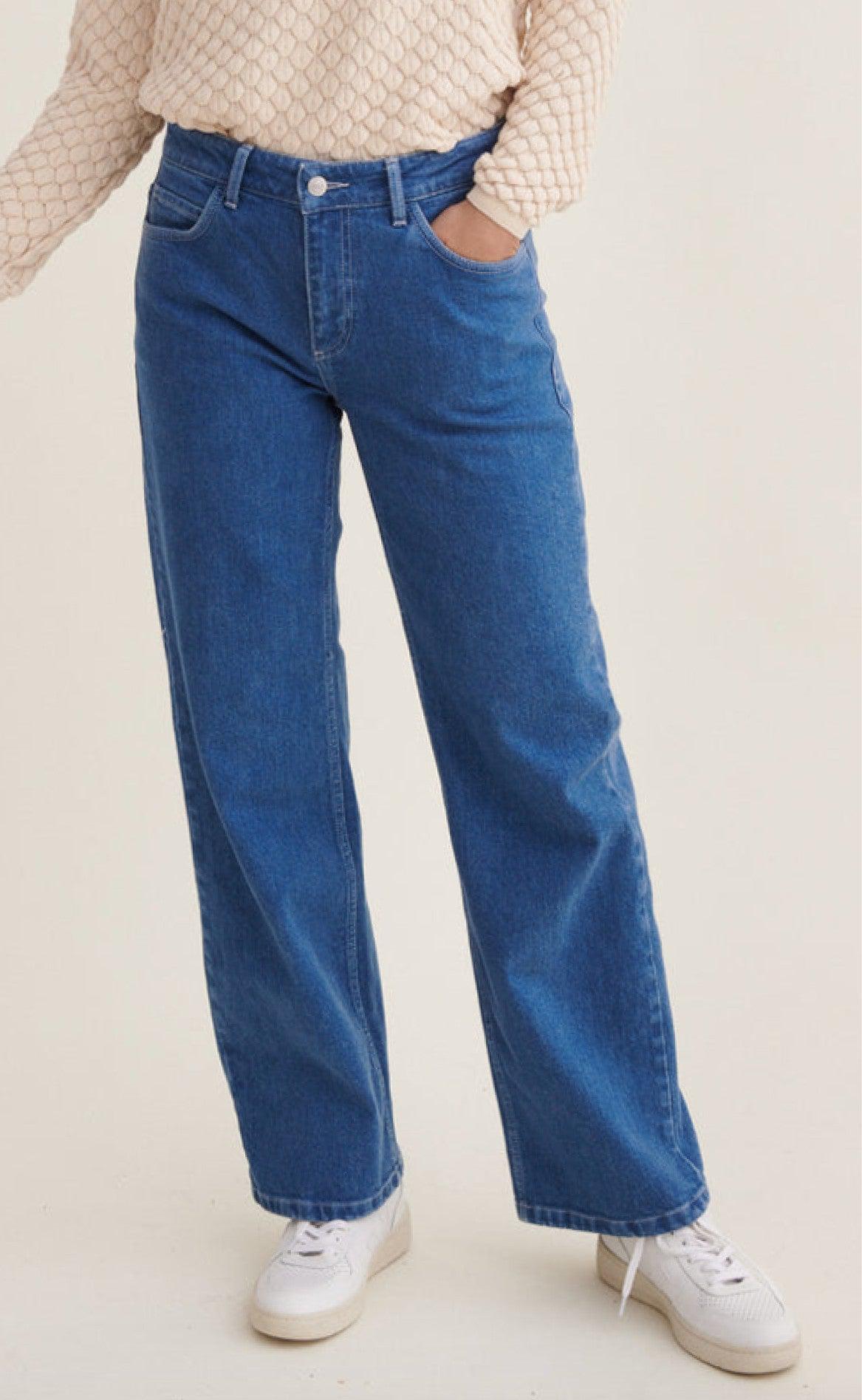 Basic Apparel Bukser Elisa Demin Blue