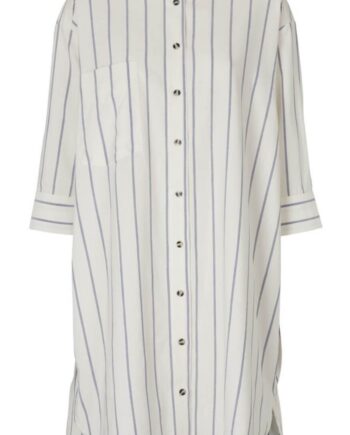 Basic Apparel Skjortekjole Nora New Stripe Off Navy
