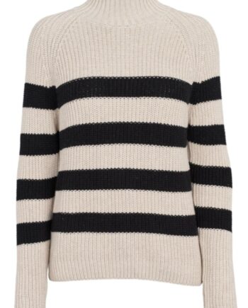 Basic Apparel Sweater Sweety High Neck Natural Melange Black
