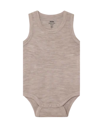 Bekids Uld Body Uden ærmer Mocha Meringue Melange 90