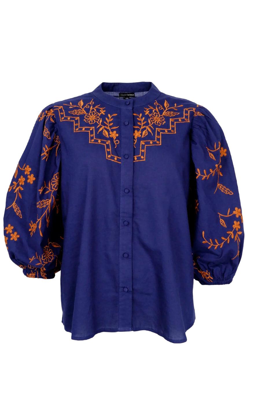 Black Colour Bluse  Fiona  Navy Blue