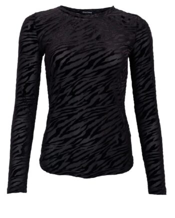 Black Colour Bluse Zenia Mesh Black