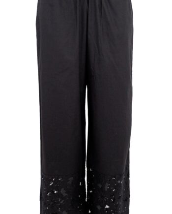 Black Colour Bukser Nelly Flower Black