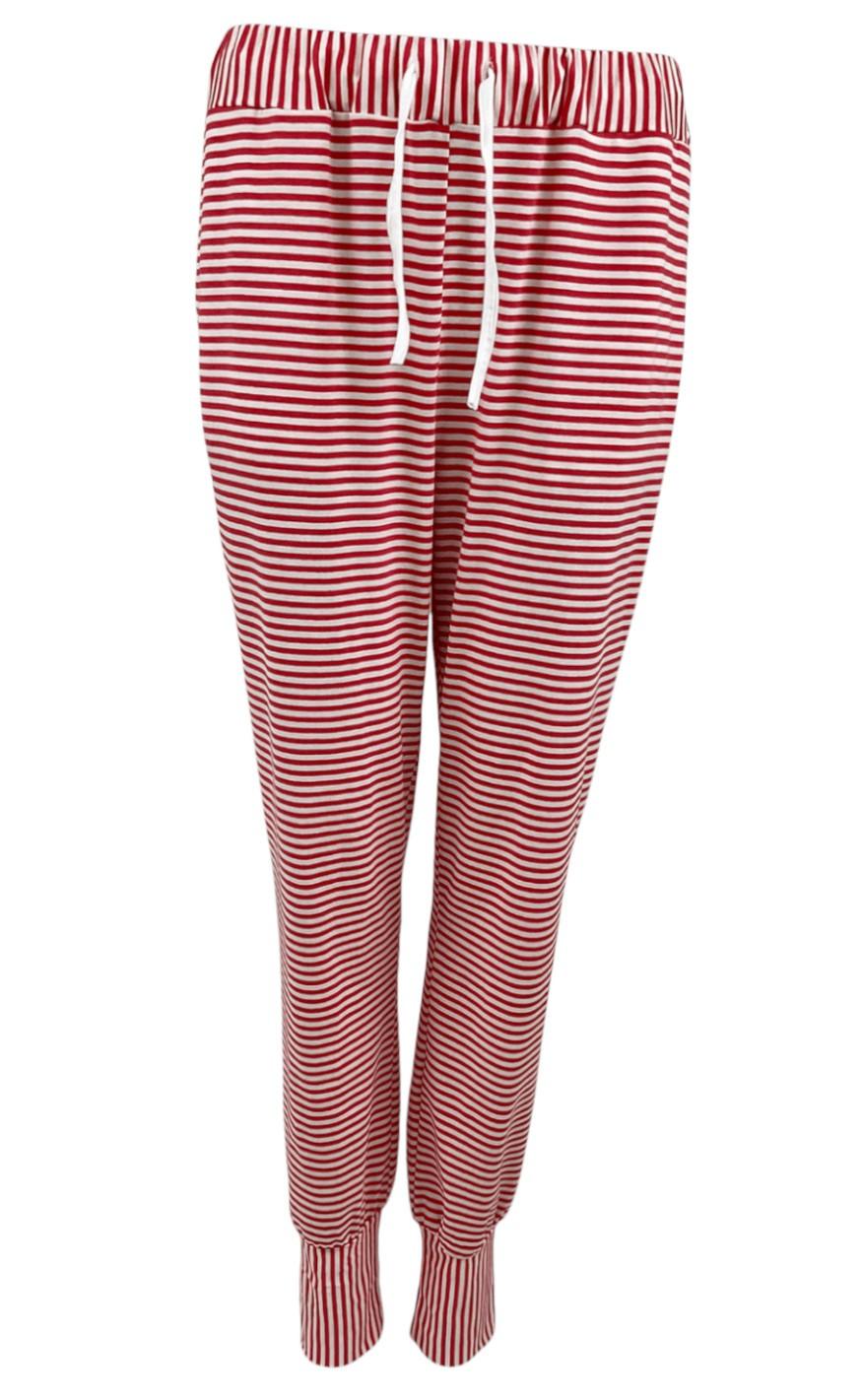 Black Colour Bukser Polly Jersey Striped Coral