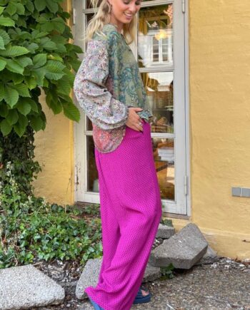 Black Colour Bukser Sophy Dotted Fuchsia