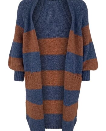 Black Colour Cardigan Fabiola Long Jeans Marsala
