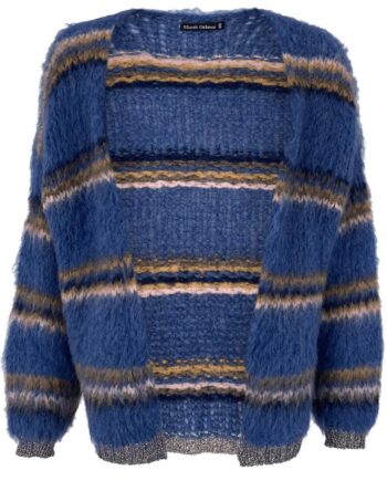 Black Colour Cardigan Tailor Brushed Blue