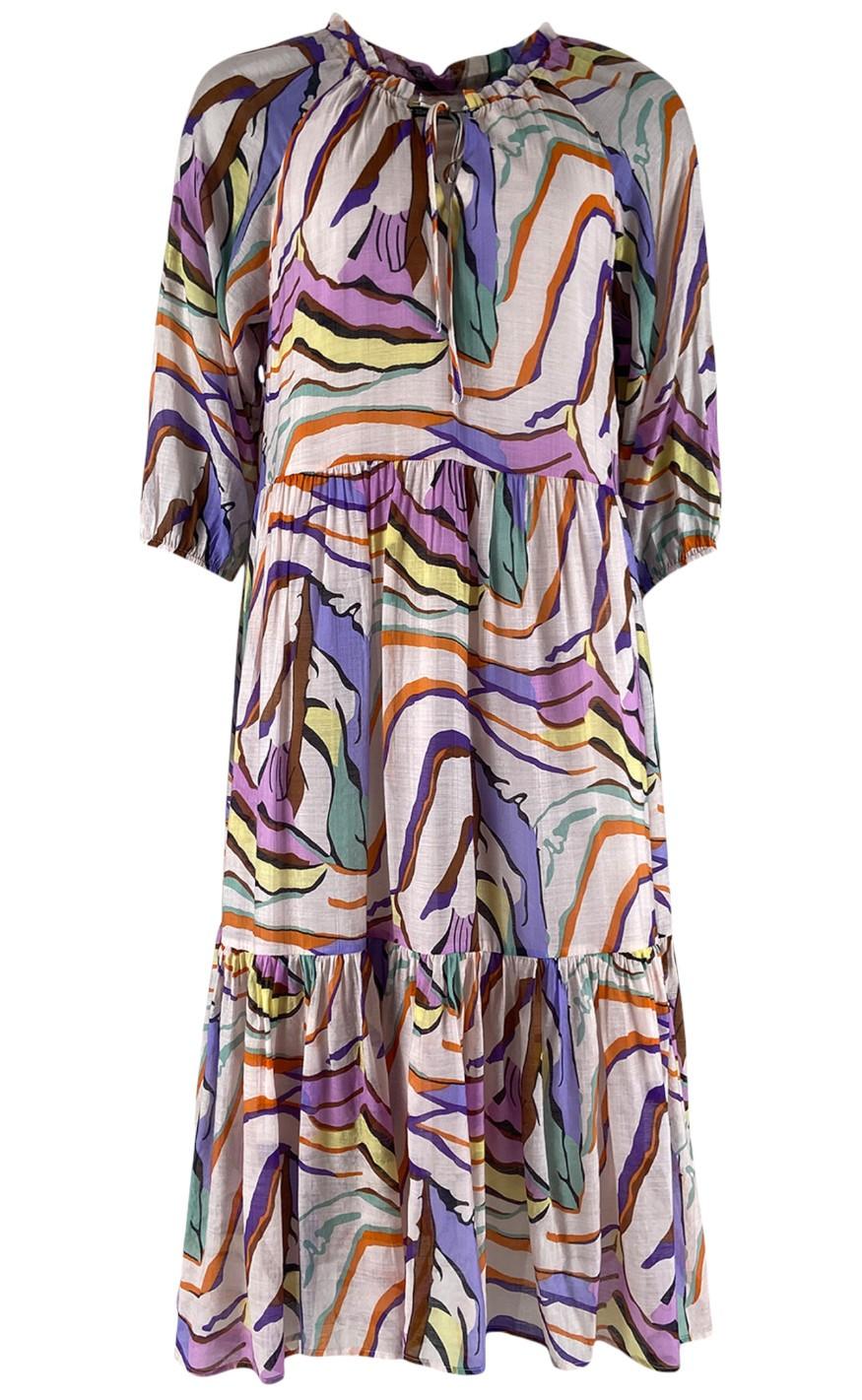 Black Colour Kjole Abella  Graphic Boho Purple Graphic