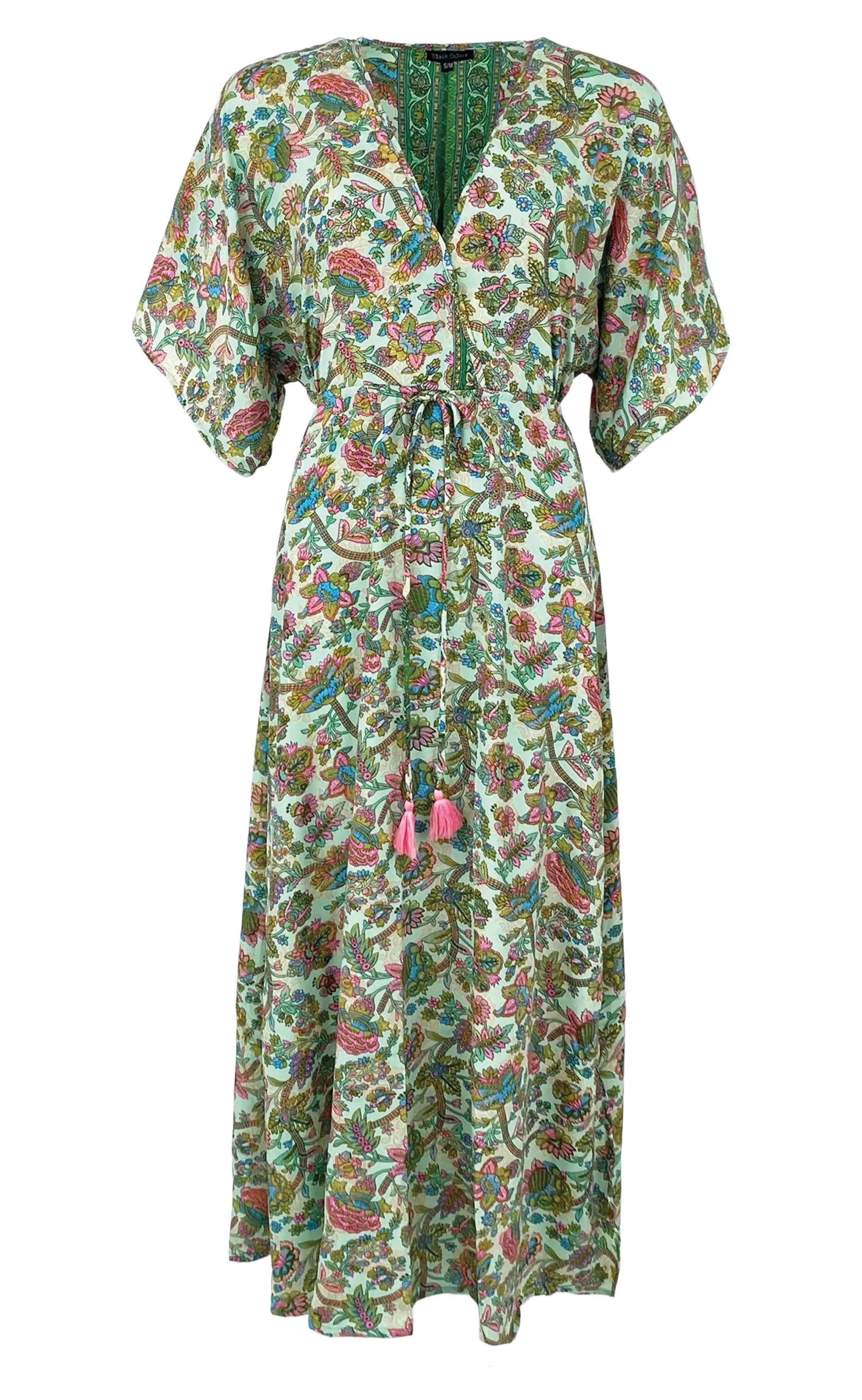 Black Colour Kjole Luna Long  -neck Green Calypso