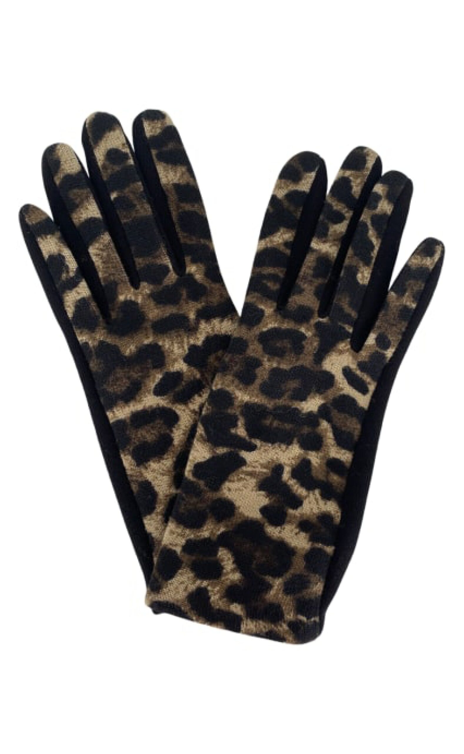Black Colour Leo Gloves Khaki Brown