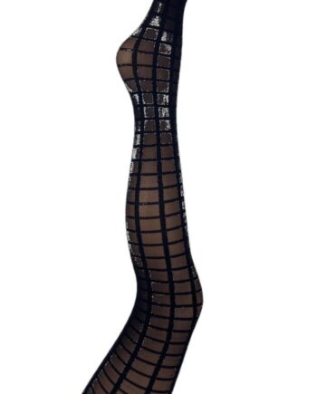 Black Colour Tights Grid Black