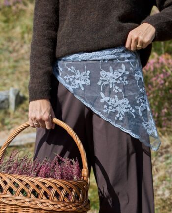 Black Colour Tørklæde Miriana Lace Grey Blue
