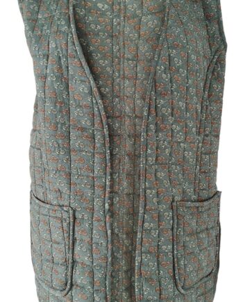 Black Colour Vest Luna Quilted Bloom Mint
