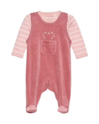 Body Langærmet   Velour Romper Withered Rose 56