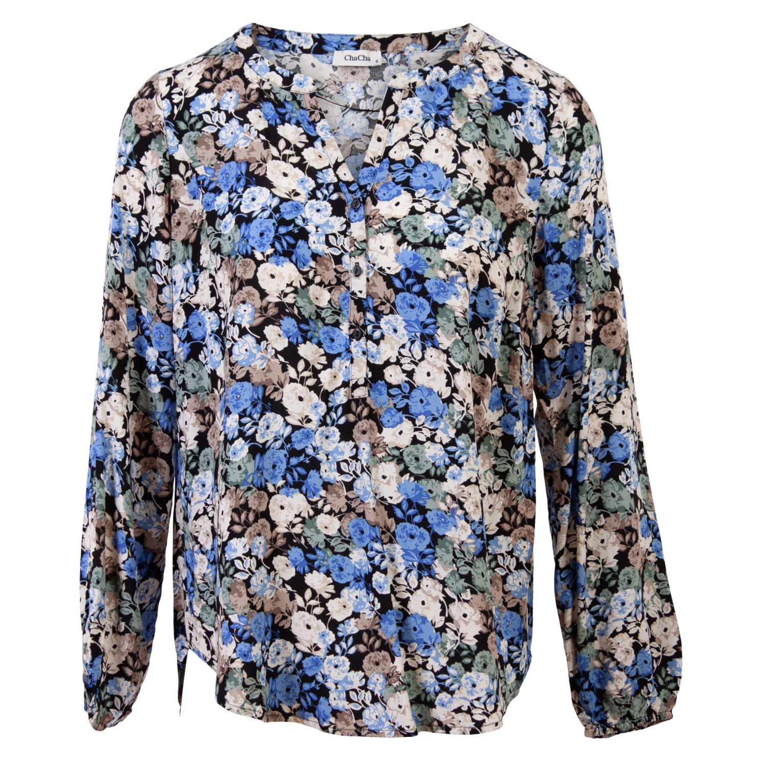 Chacha Dame Bluse Bright Blue Combi