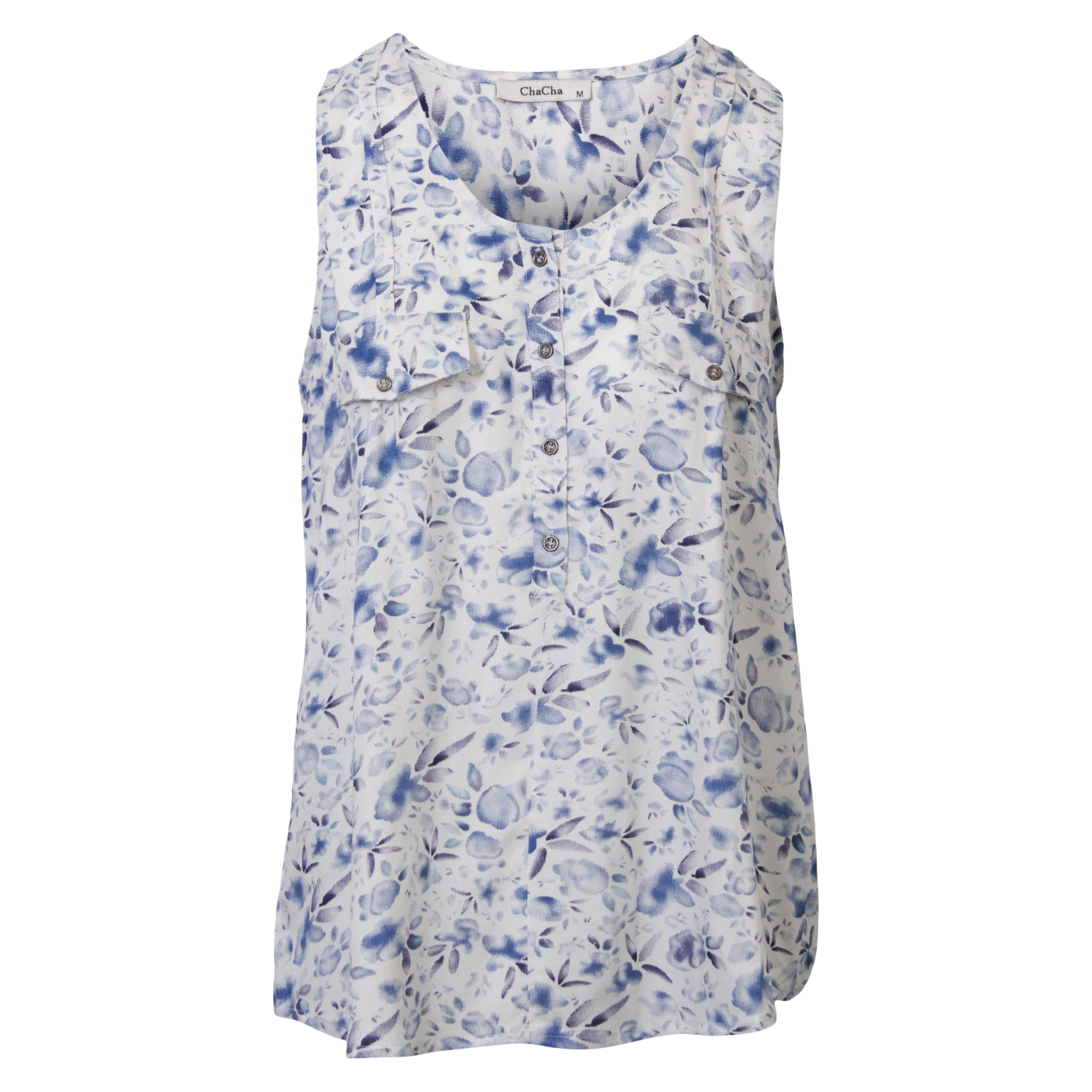 Chacha Dame Top Print   Blue