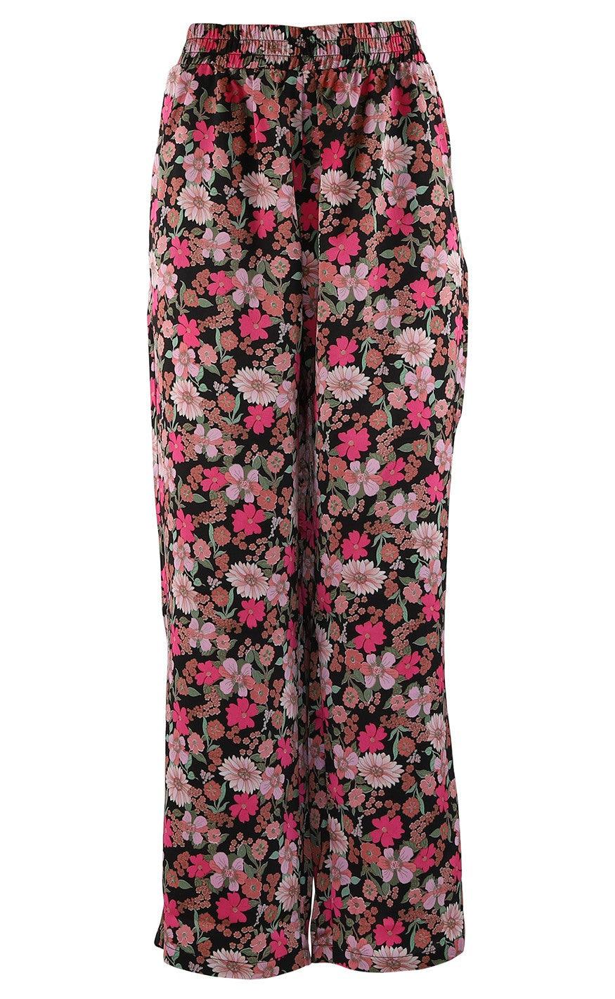 Continue Bukser Lea Black Flowerprint