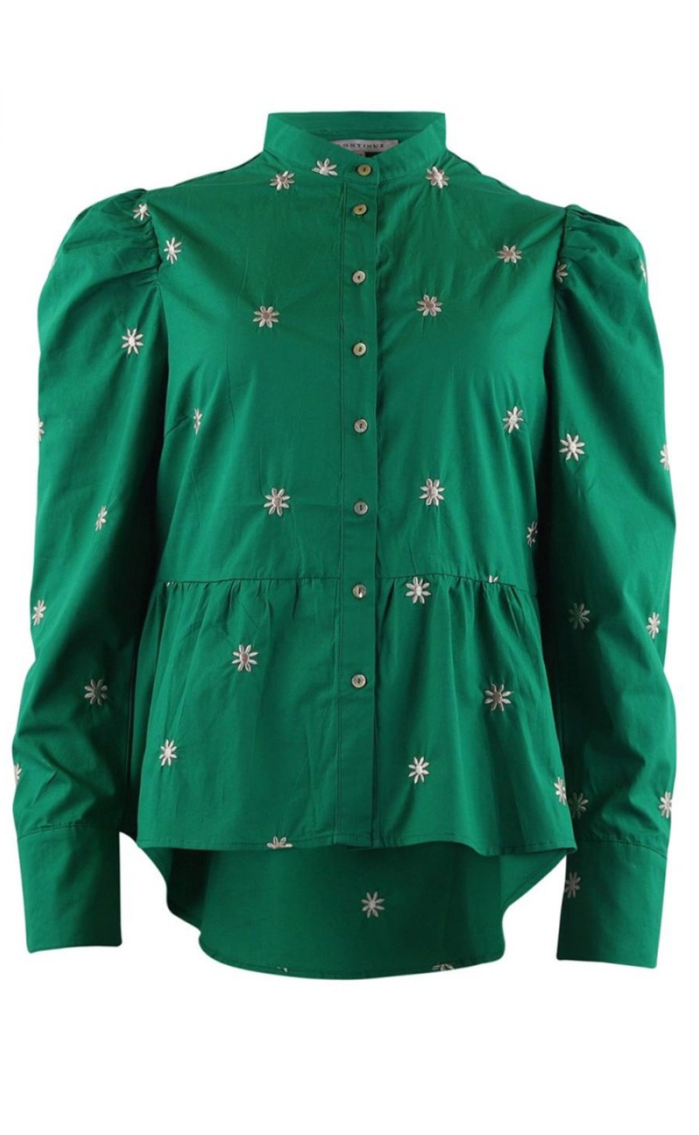 Continue Skjorte Karen Green With White