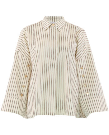 Continue Skjorte Klara Wide Brown Stripe