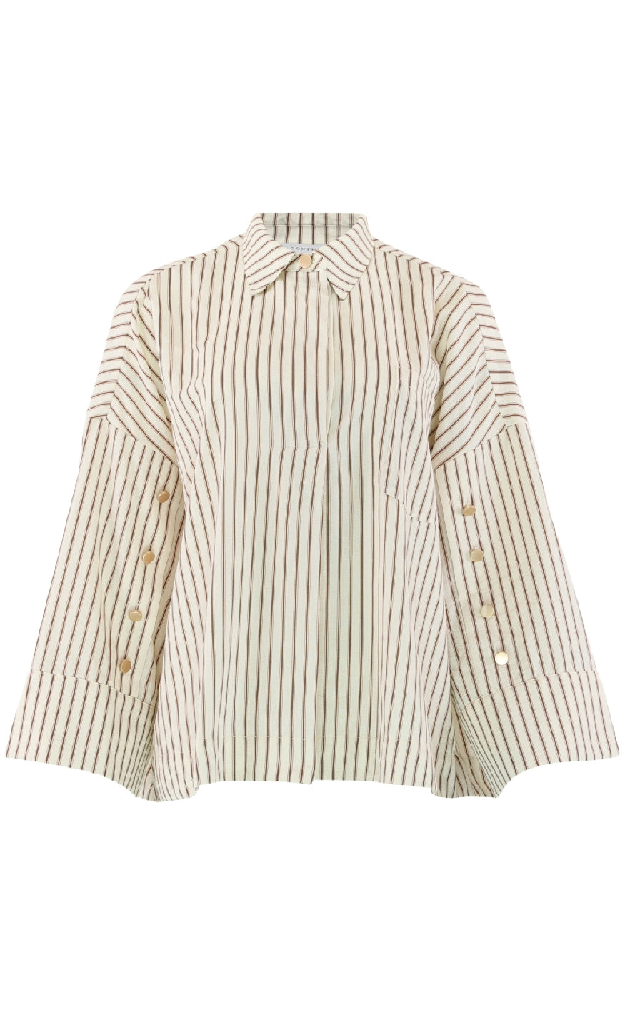Continue Skjorte Klara Wide Brown Stripe