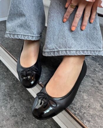 Copenhagen Shoes Ballerina Like Moving Patent Toe Black Patent