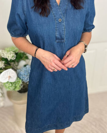 Culture Kjole Berteline Arpa Ss Dark Blue Wash