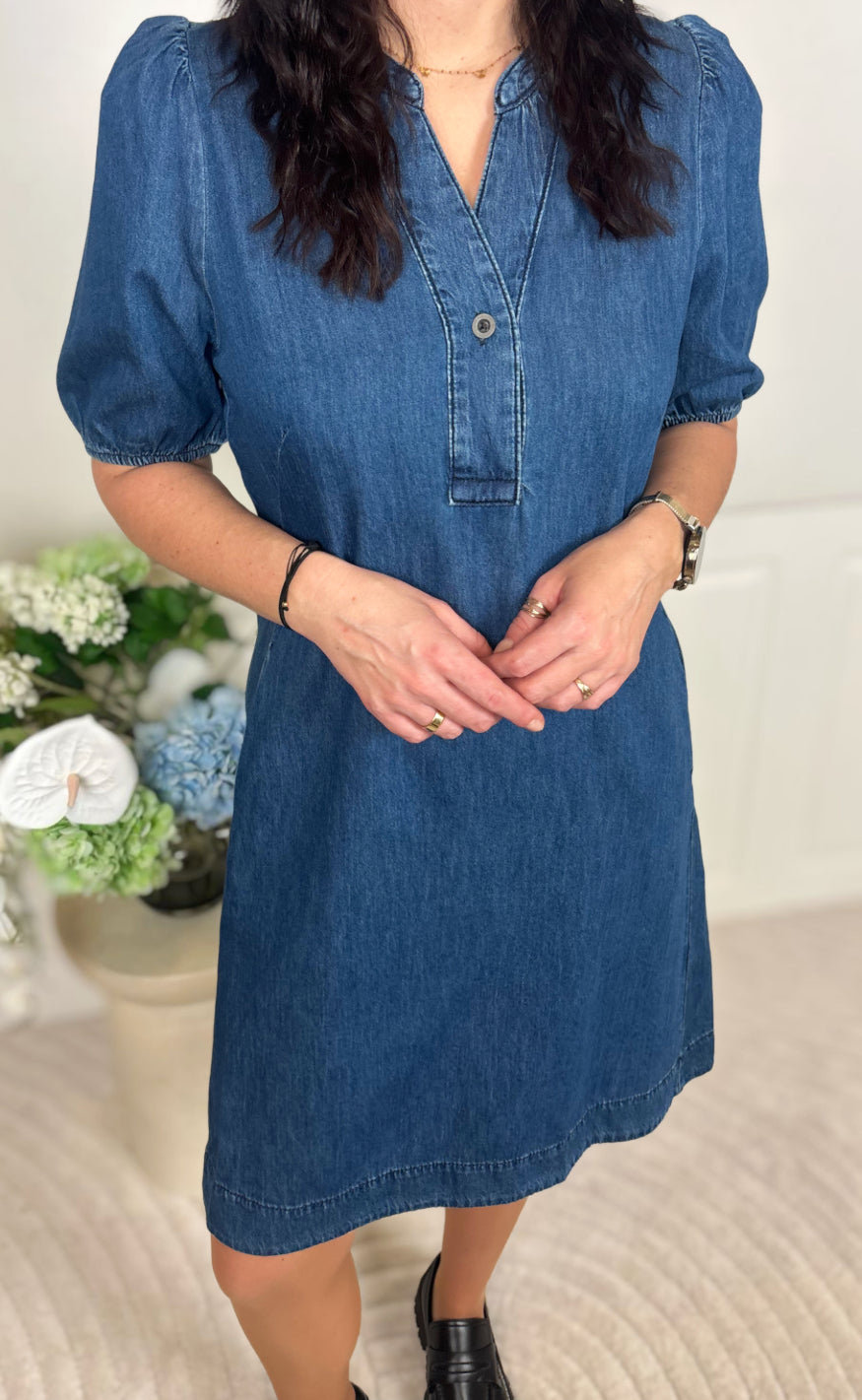 Culture Kjole Berteline Arpa Ss Dark Blue Wash