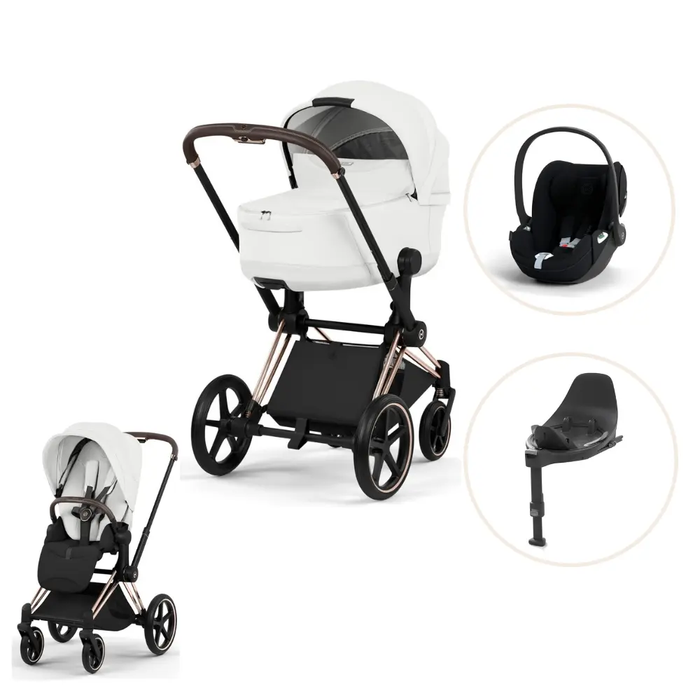 Cybex Priam Style Kombivogn Inkl  Cloud   Plus Og Base   Off White Rosegold