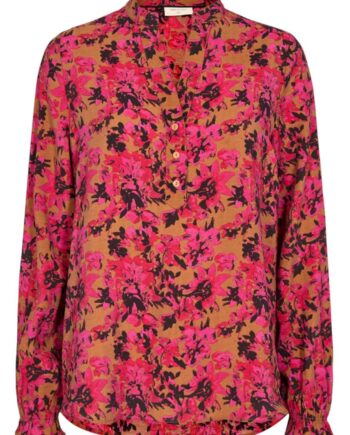 Freequent Bluse Adriane Cerise With Black