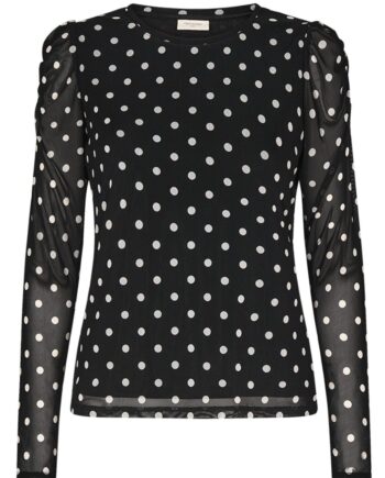 Freequent Bluse Manta Black Offwhite