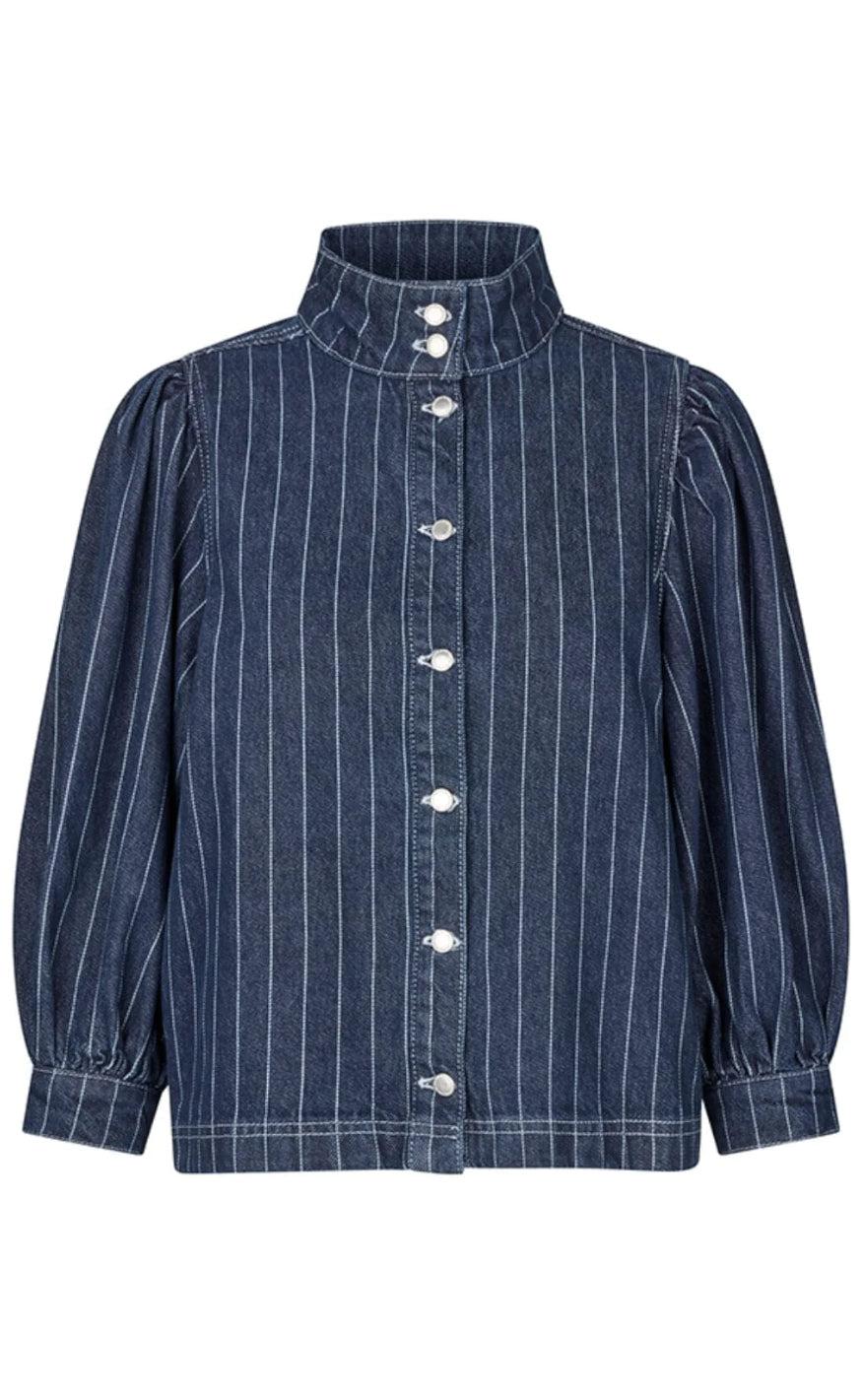 Global Funk Skjorte Nanaya-  Navy Pinstripe