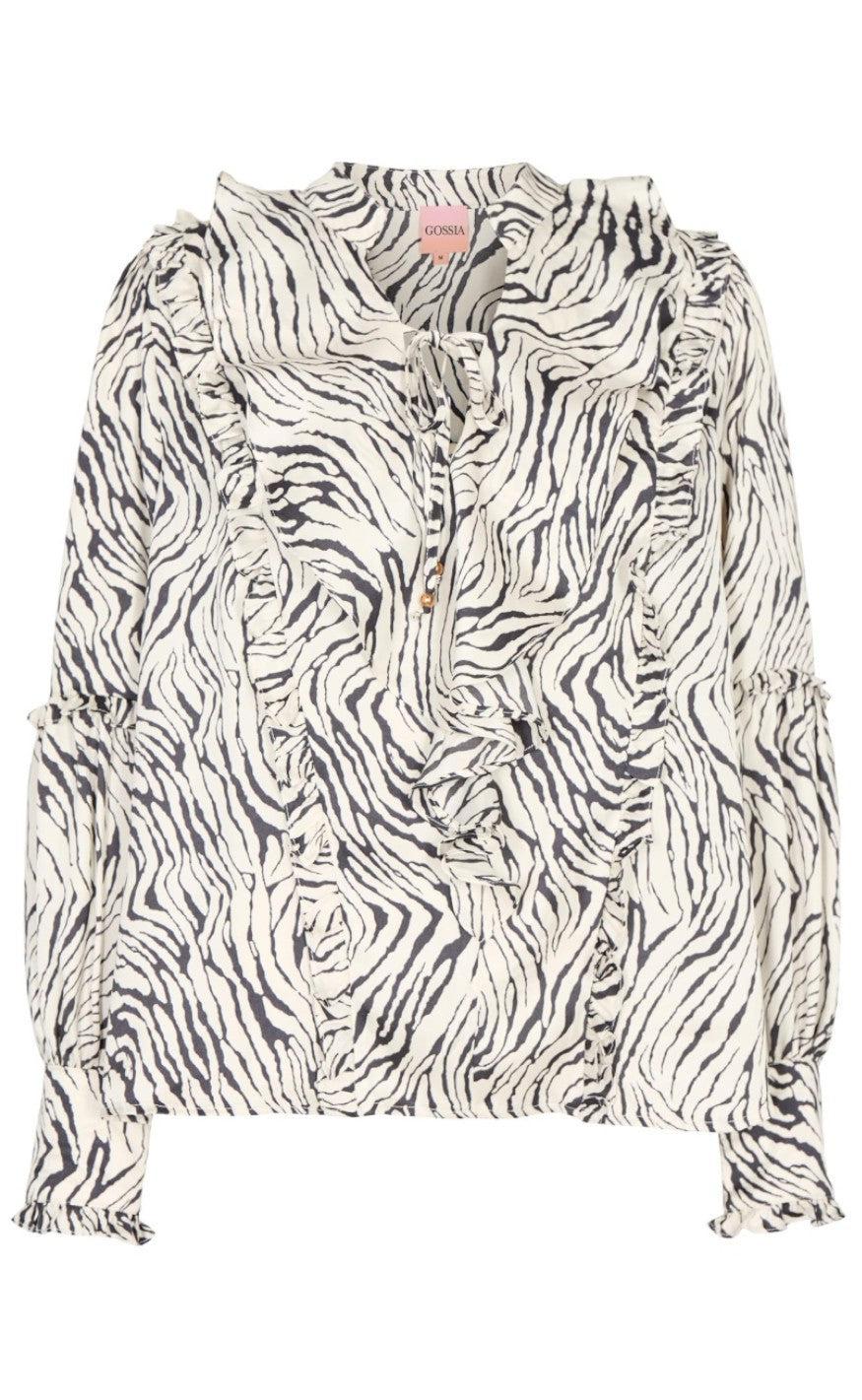 Gossia Bluse Maline Chargoal Creme Zebra