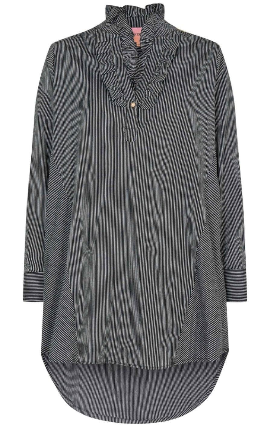 Gossia Kjole Emeria Tunica Black Grey Stripes