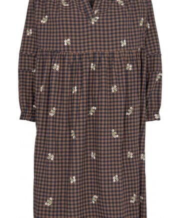 Gossia Kjole Kaia Camel Navy Check