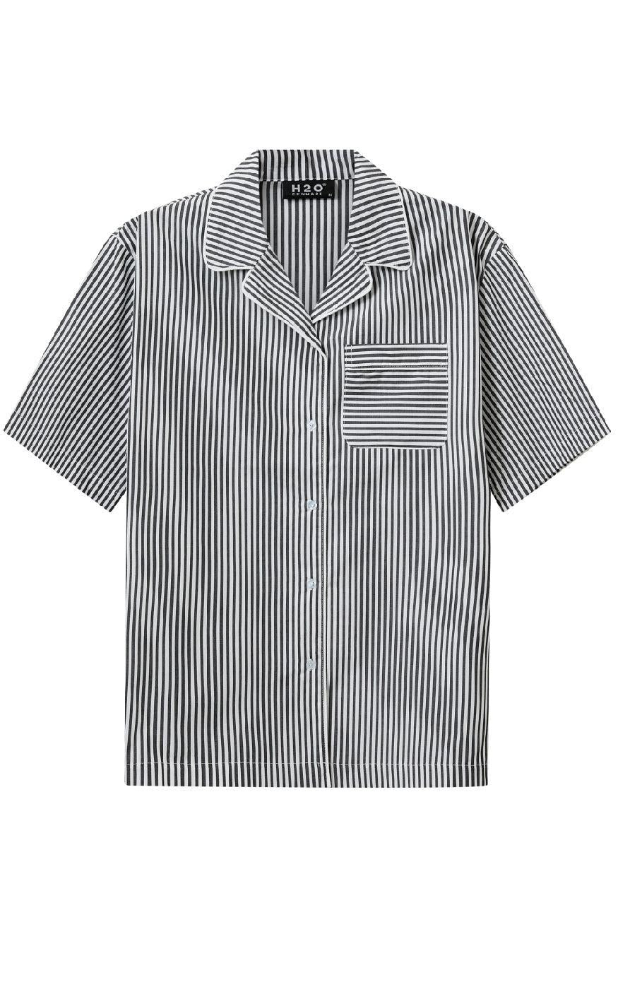 H2o Skjorte Rønne Essential Black White Stripe