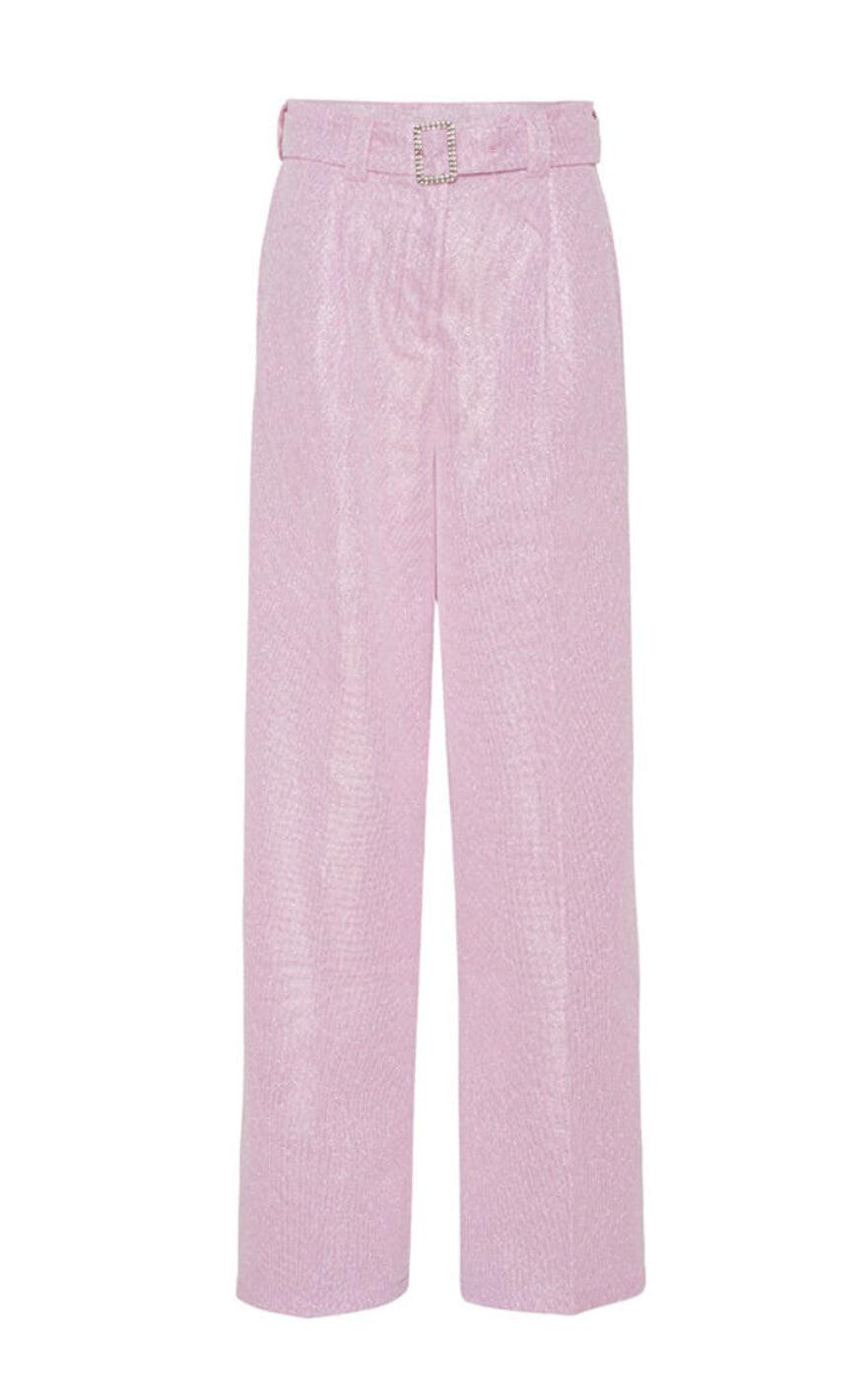 Hunkøn Bukser Estelle Pale Pink Glitter
