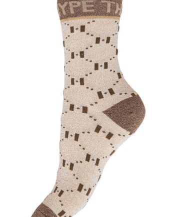 Hype The Detail Glitter Sock Golden   Brown